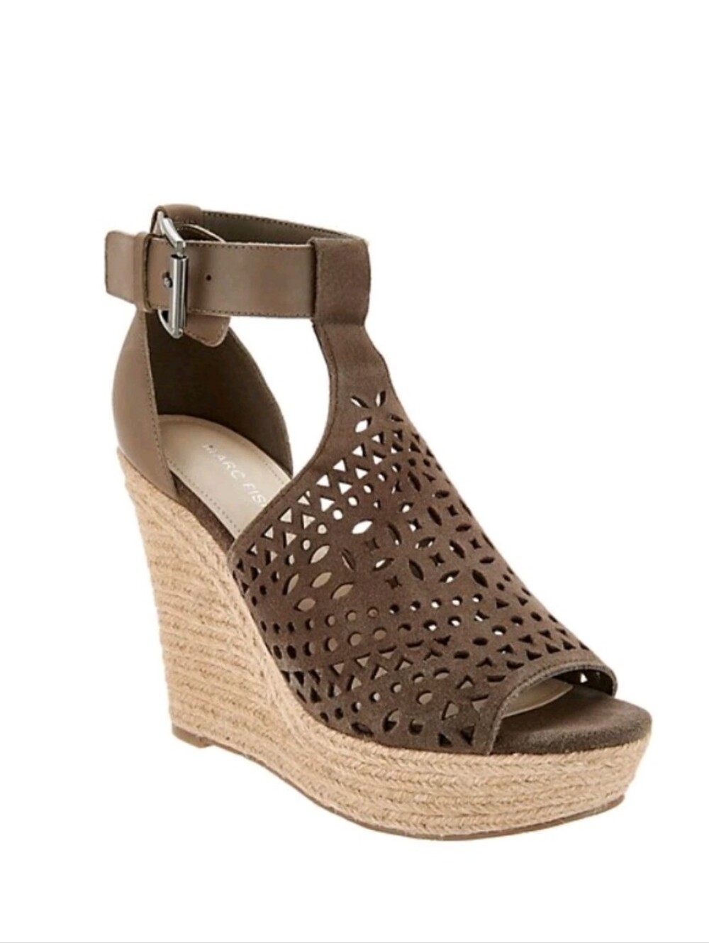 Marc Fisher Hasina Leather Espadrille Wedge Sandals
